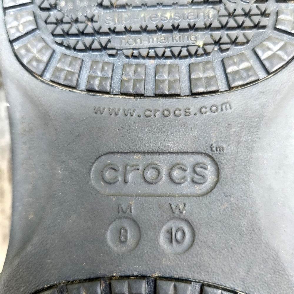 CROCS "On the Clock Slip On" Work Clogs Black Unisex Women's Size 10 Mens Size 8 - Picture 9 of 12